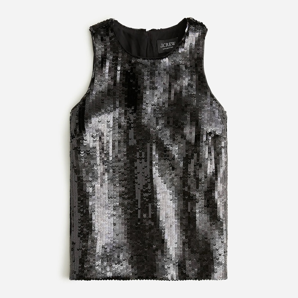 J.Crew Collection Sequin shell top in Black BN172